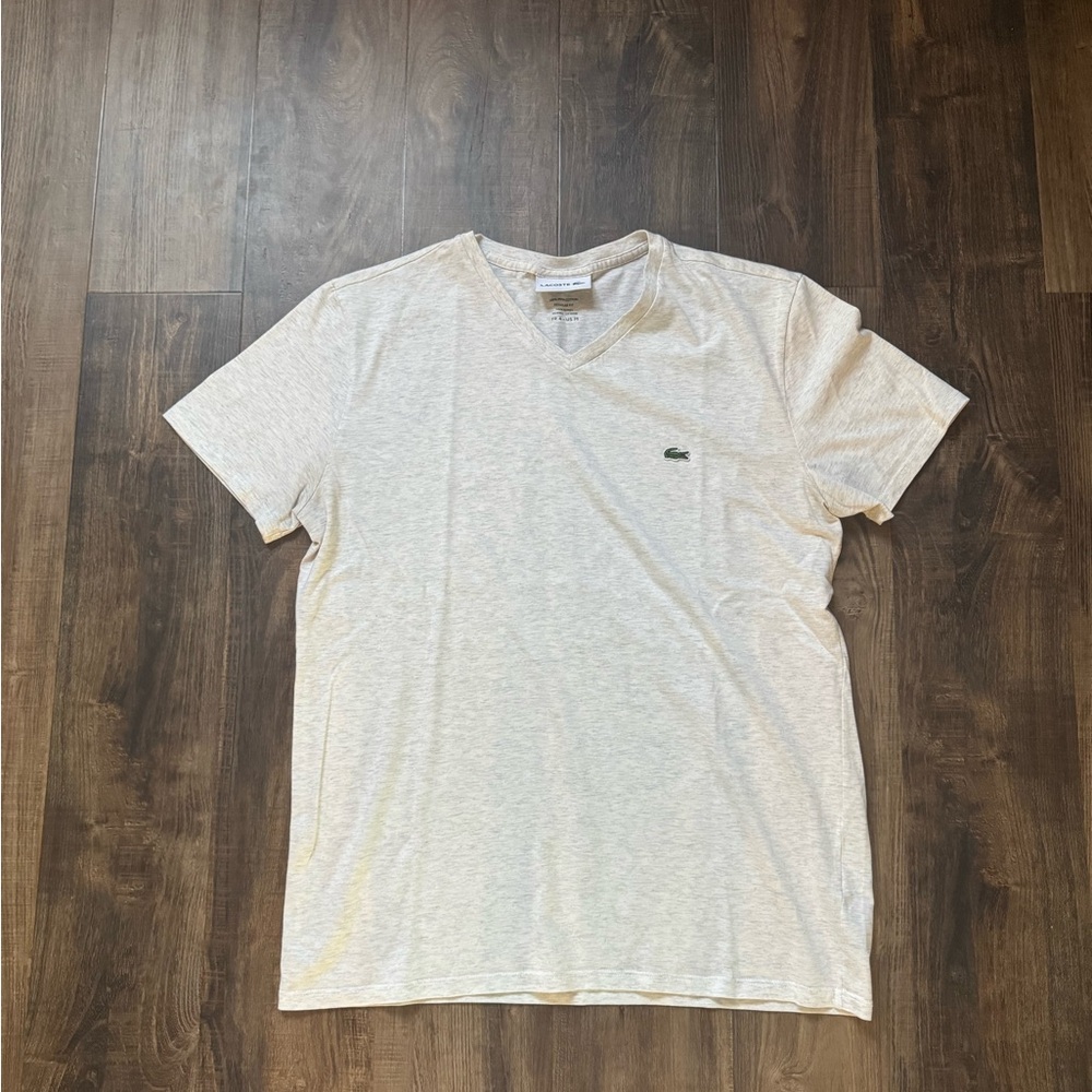 Men’s Lacoste Cream Short Sleeve Tee